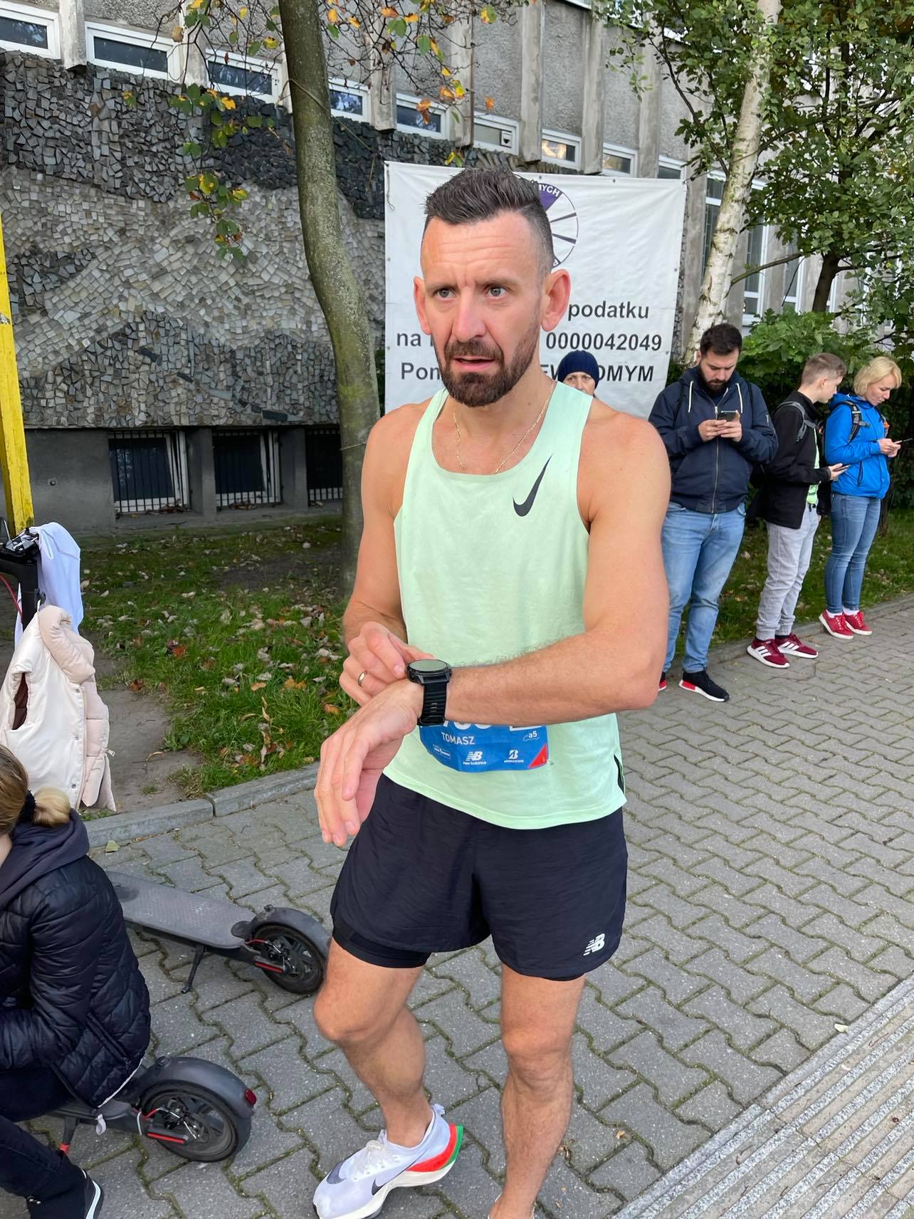 Tomek przed startem – 43. Maraton Warszawski